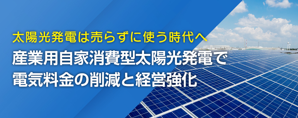 太陽光発電は売らずに使う時代へ。産業用自家消費型太陽光発電